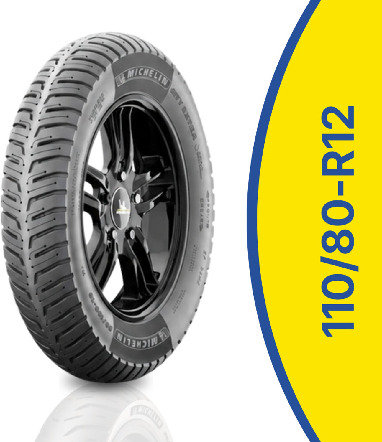 Image of MICHELIN CITY EXTRA TUBELESS 110 /80-R12 CITY EXTRA Rear Two Wheeler Tyre