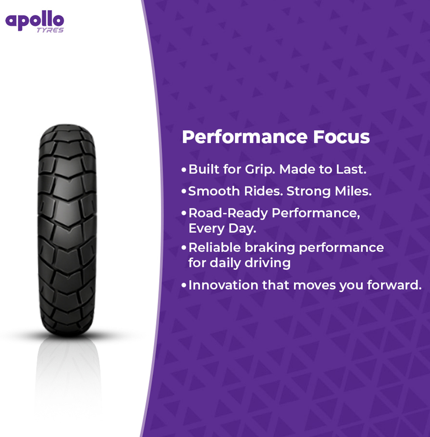 Image of Apollo Tramplr XR 100 /80-17 Front Two Wheeler Tyre