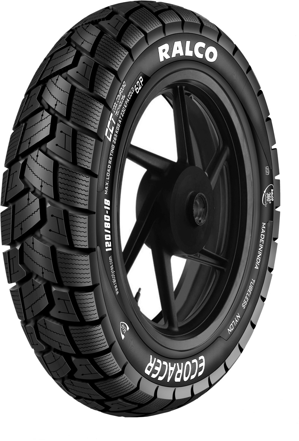 Image of RALSON AT Eco Racer 6 PR 3.00-18 Rear Two Wheeler Tyre