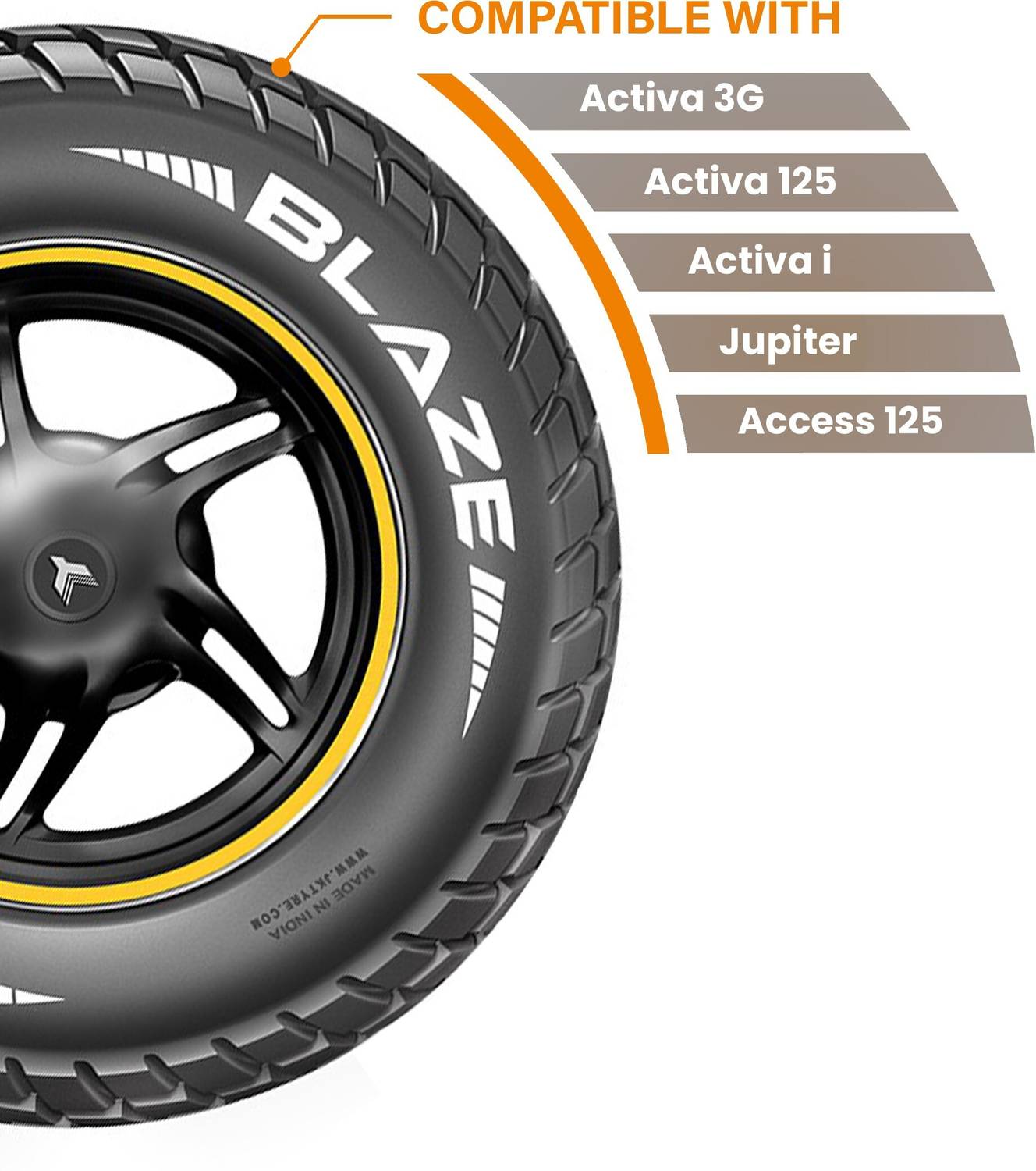 JK TYRE BA21 90/100-10 Front & Rear Tyre - Image 2