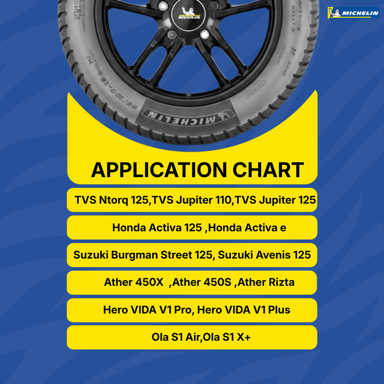 Image of MICHELIN CITY EXTRA TUBELESS 110 /80-R12 CITY EXTRA Rear Two Wheeler Tyre