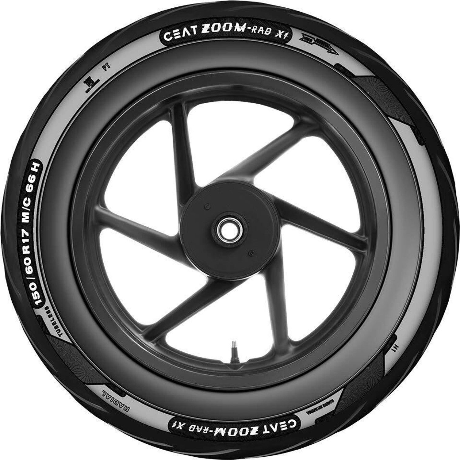 Image of CEAT ZOOM RAD X1 150 /60 R17 66H 150 /60 R17 Rear Two Wheeler Tyre