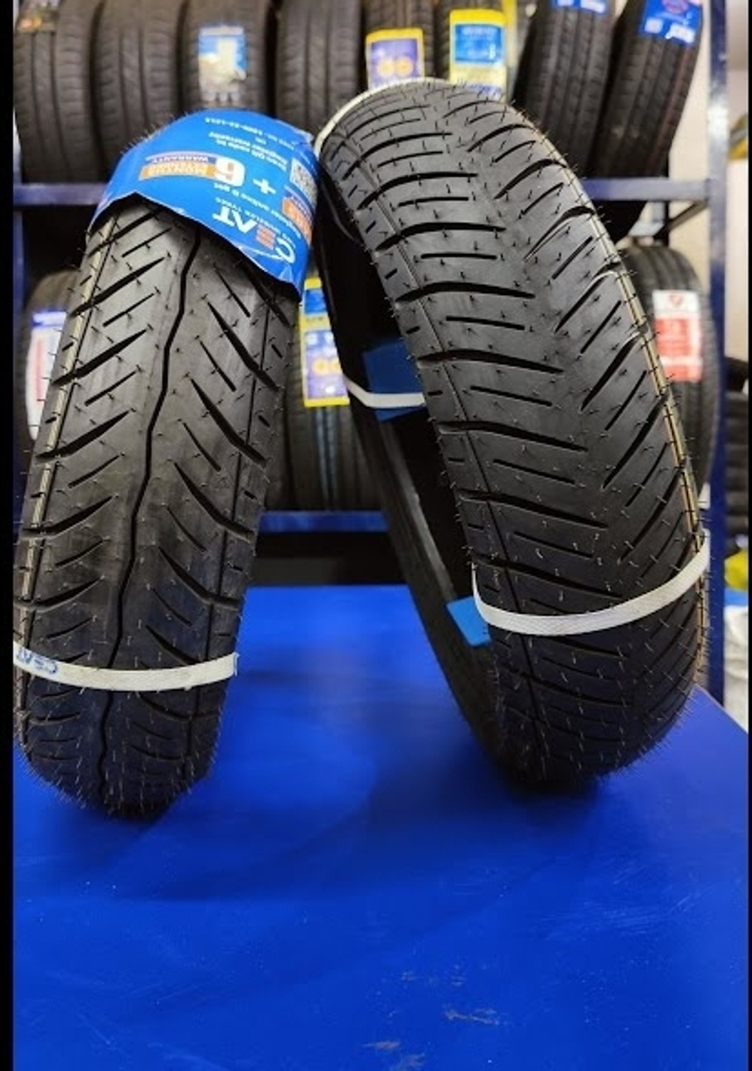 Image of CEAT 100 /80-R12 & 110 /80-R12 ( TVS NTORQ ) COMBO PACK 2 TYRES ( FRONT & REAR ) ZOOM Front & Rear Two Wheeler Tyre