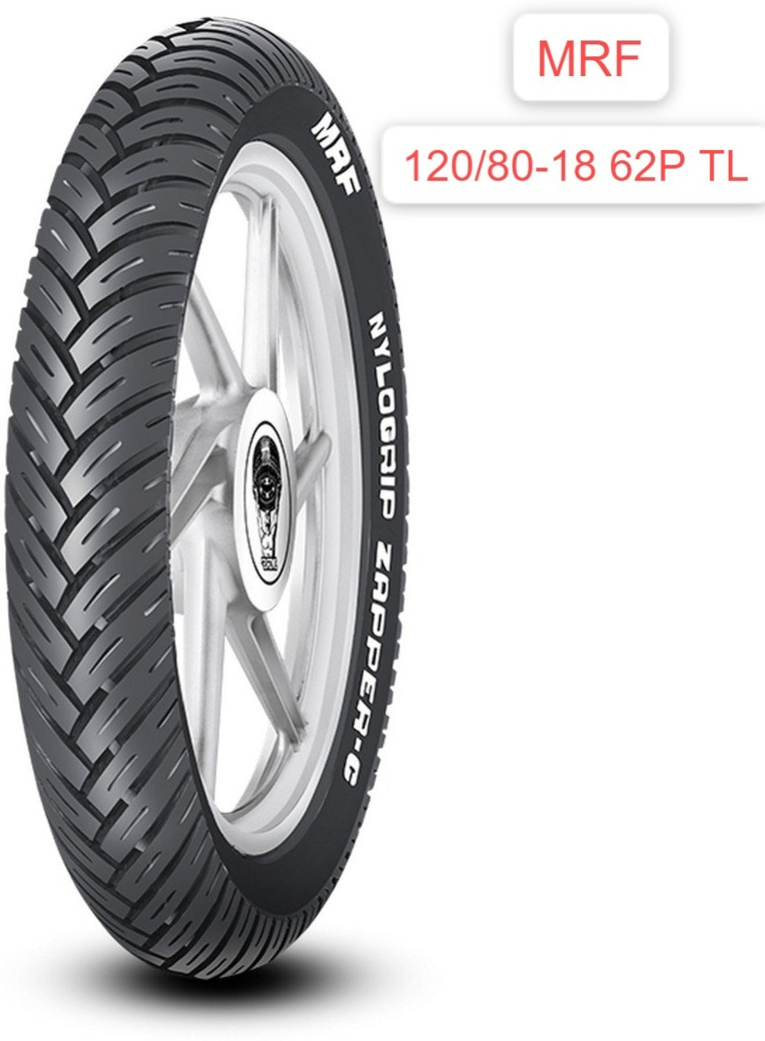 Image of MRF 120 /80-18 ZAPPER C TUBELESS BULLET 500CC TYRE 120 /80-18 Rear Two Wheeler Tyre
