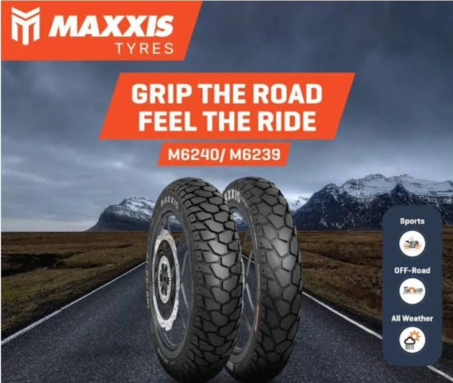 Image of Maxxis 90 /90-R21 & 120 /90-R17 MAXXPLORE TUBE TYPE COMBO PACK 2 TYRES ( FRONT & REAR ) HIMALAYAN Front & Rear Two Wheeler Tyre