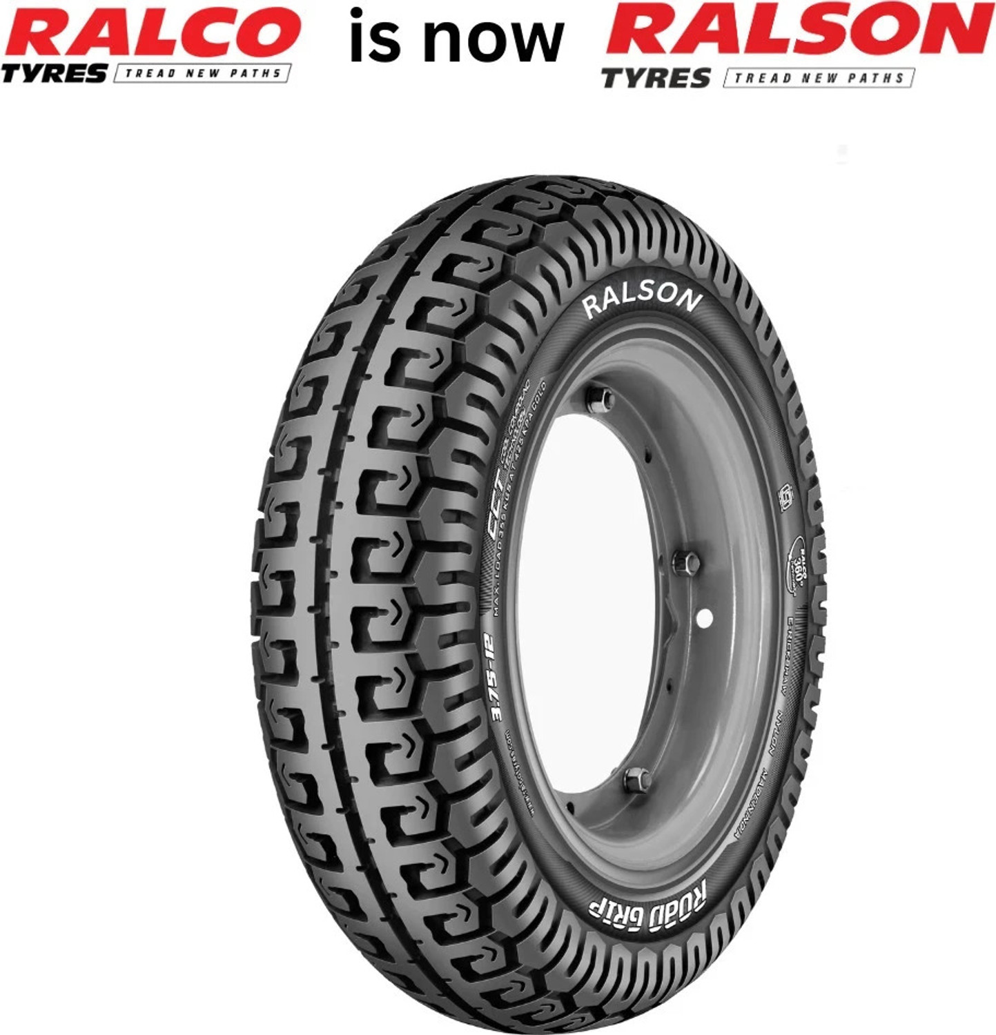 Image of RALSON ROAD GRIP 4PR 3.00-10 Front & Rear Two Wheeler Tyre