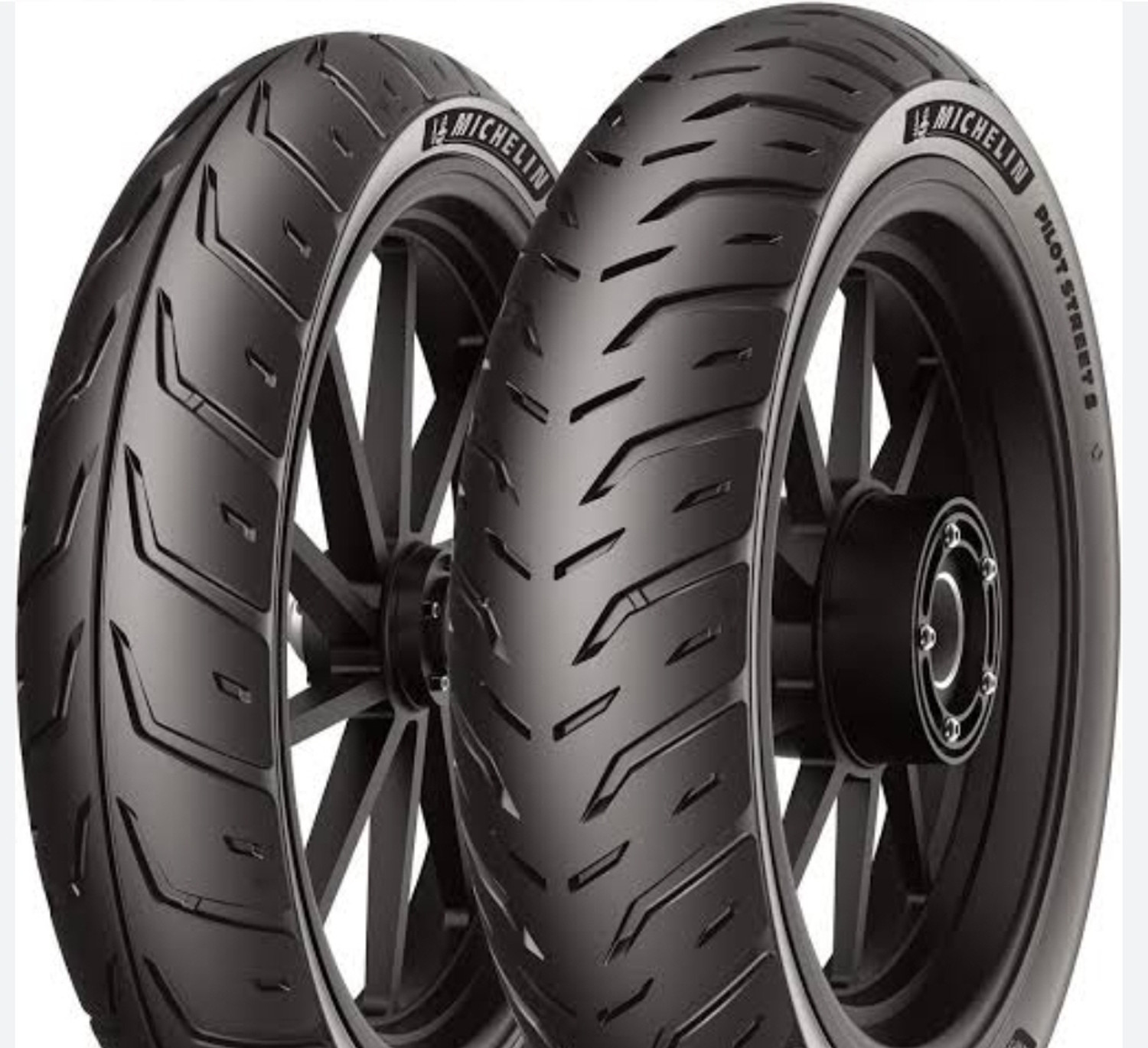 Image of MICHELIN 100 /80-R17 & 130 /70-R17 PILOT STREET TUBELESS COMBO PACK 2 TYRES (FRONT & REAR) PS 2 Front & Rear Two Wheeler Tyre