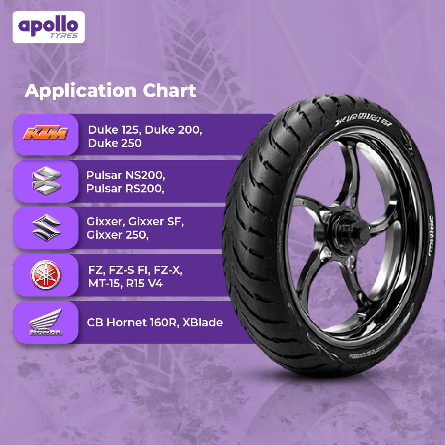 Image of Apollo Steel Belted Radial Tubeless Rear ALPHA S1 140 /60 R17 63H Rear Two Wheeler Tyre
