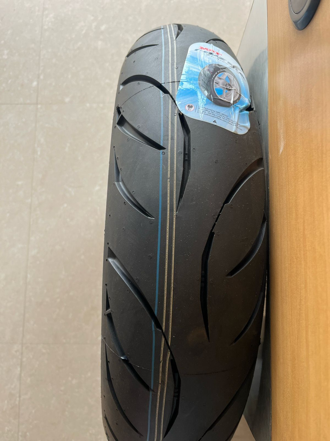 Image of MRF 140 /60R17 M /C 63 H REVZ SR- 01 TL 140 /60R17 REVZ SR -01 TUBE LESS TYRE Rear Two Wheeler Tyre