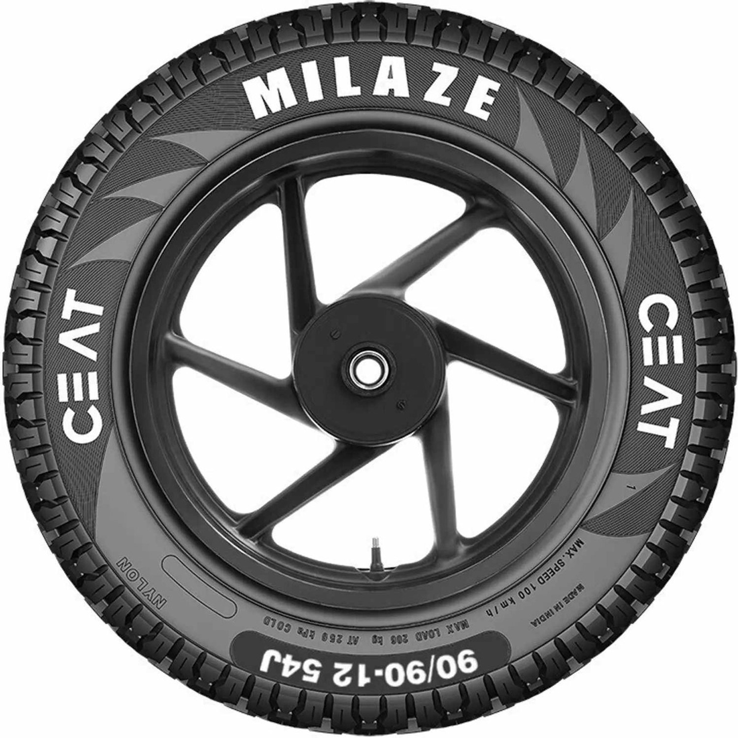 Image of CEAT 90 /90-12 MILAZE TL 90 /90-12 Front & Rear Two Wheeler Tyre