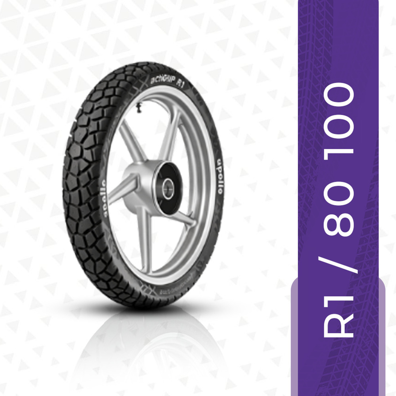 Image of Apollo actiGRIP R1 80 /100 -18 Rear Two Wheeler Tyre