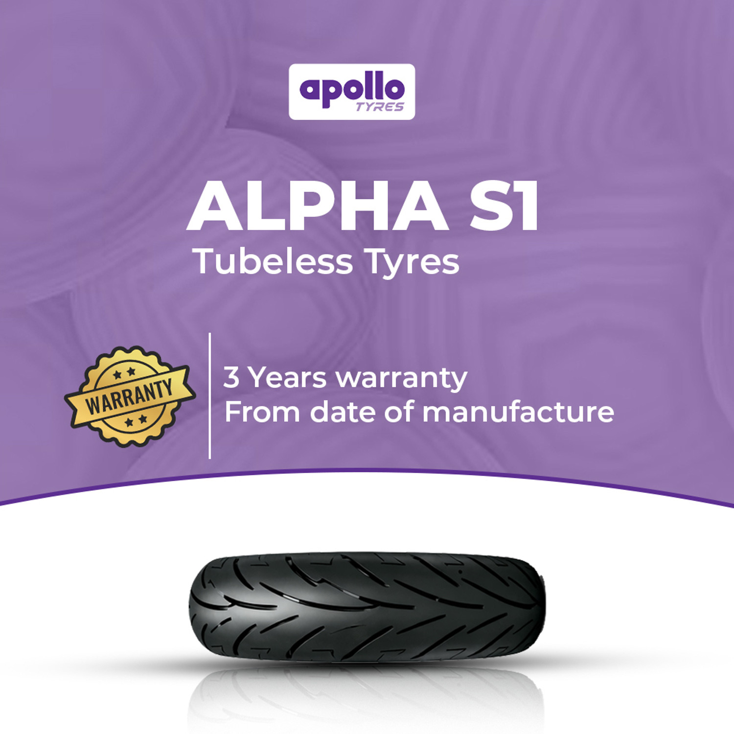 Image of Apollo ALPHA S1 140 /60 R17 63H TUBELESS BIKE TYRE Rear Two Wheeler Tyre