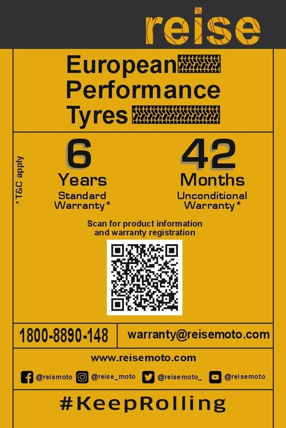 Image of Reise Moto 110 /70-R17 TOUR 110 /70-R17 TOUR EUROPEAN PERFORMANCE TYRE Front Two Wheeler Tyre (Racing Slicks, Street, Offroad Knobbies, Dual Sport, Tube Less)
