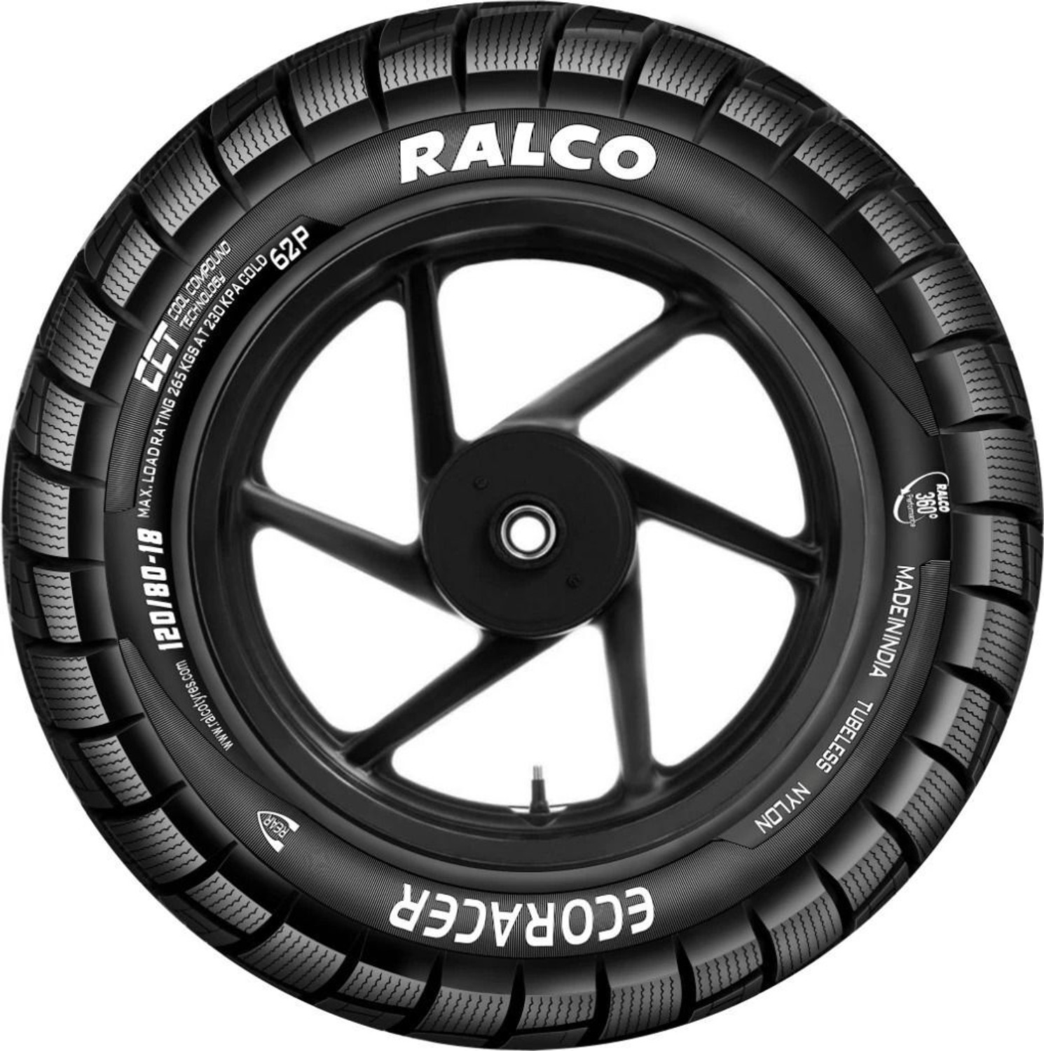 Image of RALSON ECORACER 120 /80-18 Rear Two Wheeler Tyre