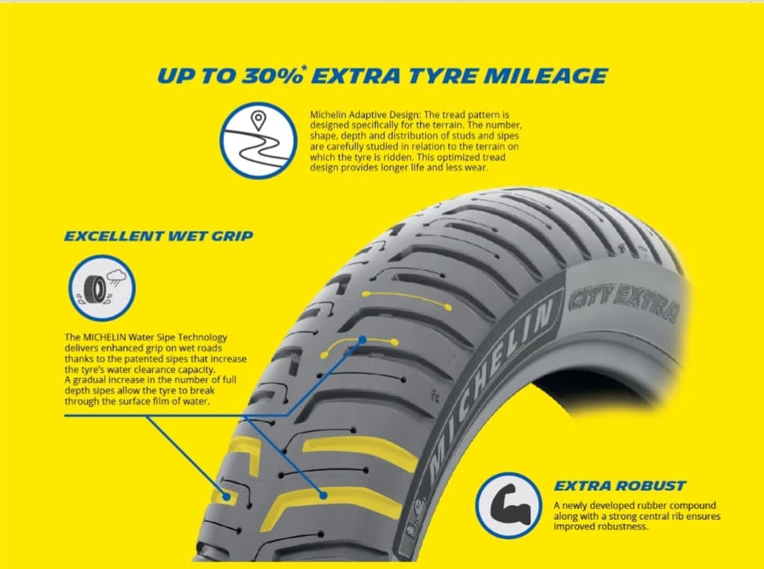 Image of MICHELIN 120 /80-R17 CITY EXTRA 120 /80-R17 CITY EXTRA Rear Two Wheeler Tyre