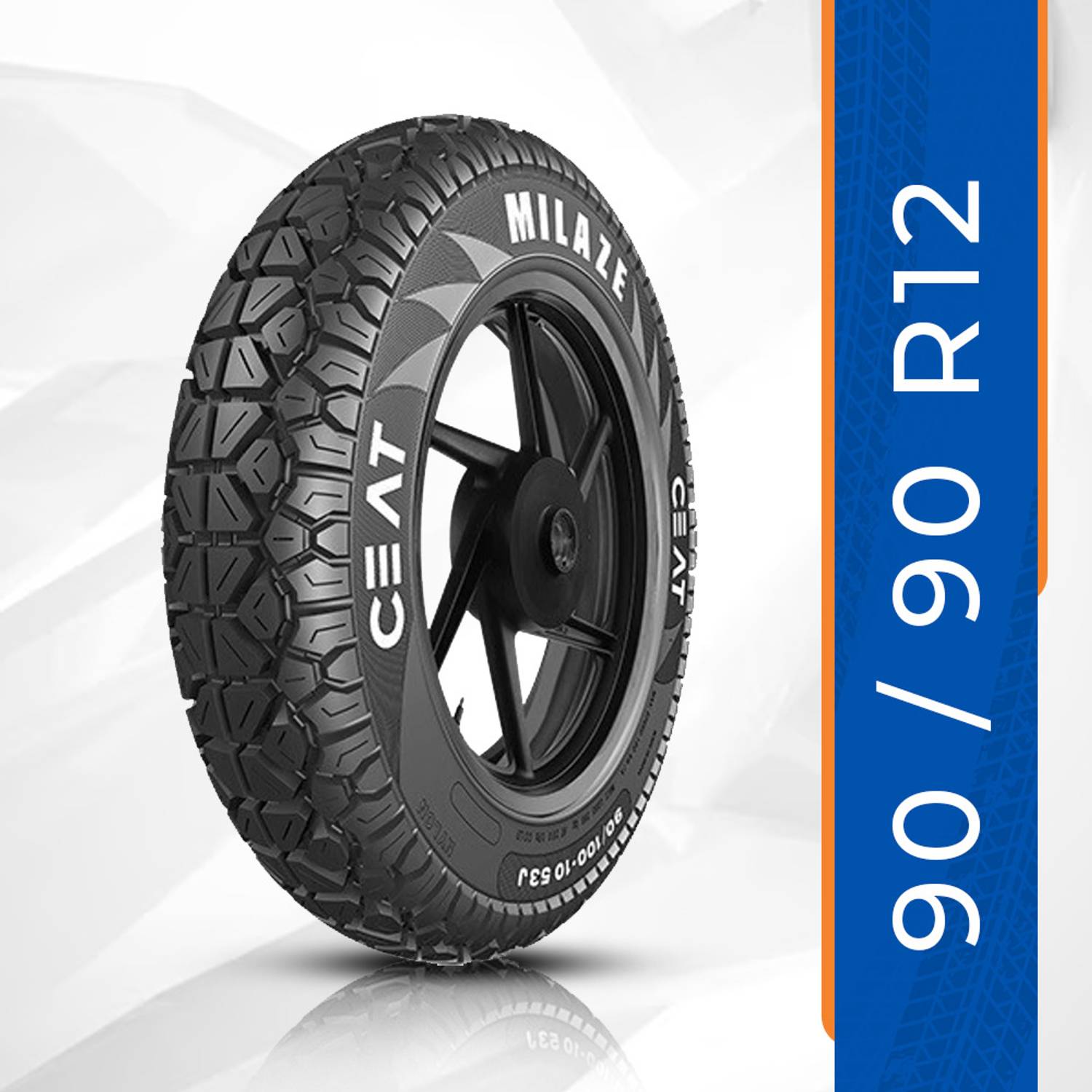 CEAT 102074 ZOOM D TL 54J 90/90-12 Front & Rear Two Wheeler Tyre