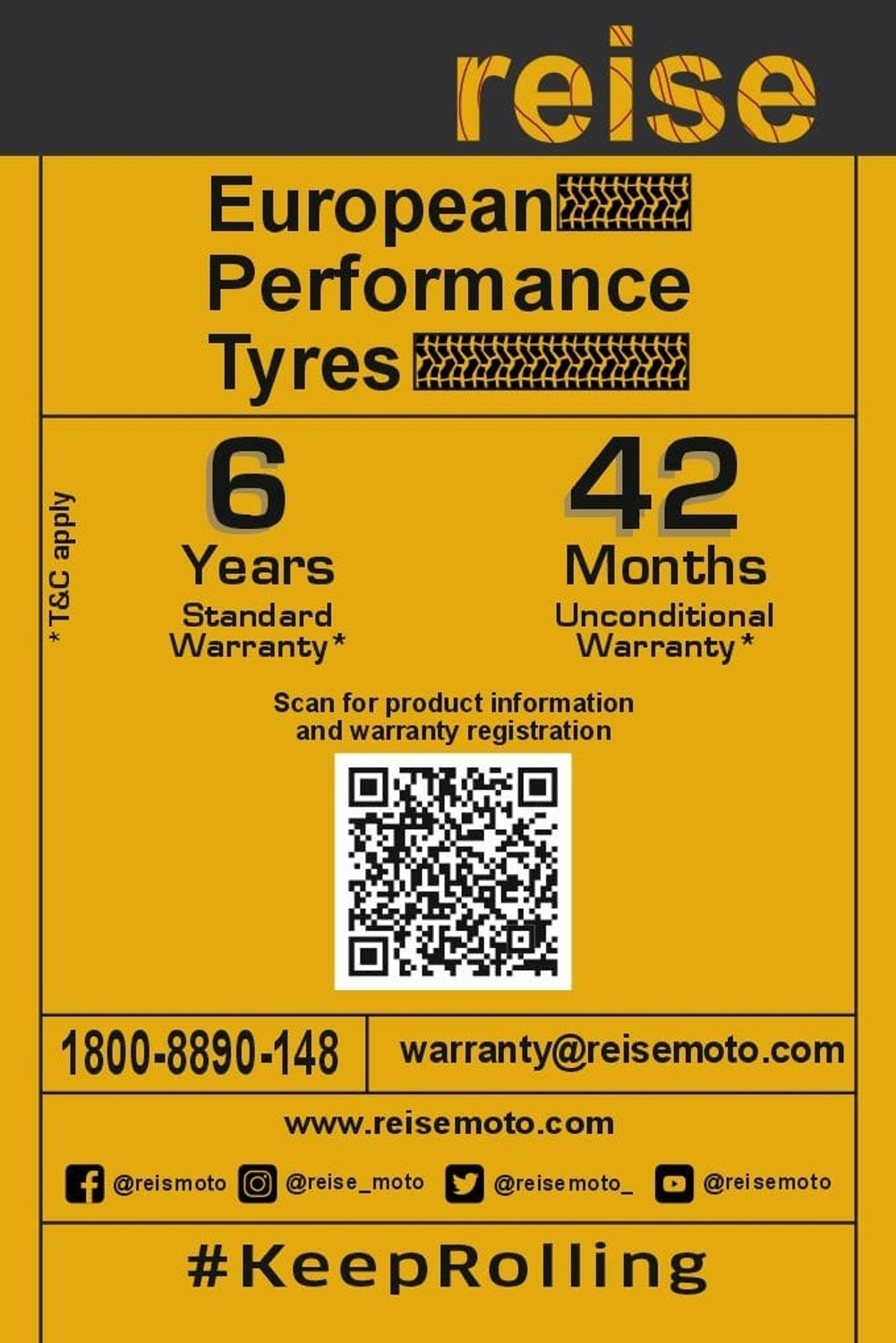 Image of Reise Moto 140 /70-R17 TRACE EUROPEAN PERFORMANCE 140 /70-R17 TRACE EXCLUSIVE TYRE Rear Two Wheeler Tyre