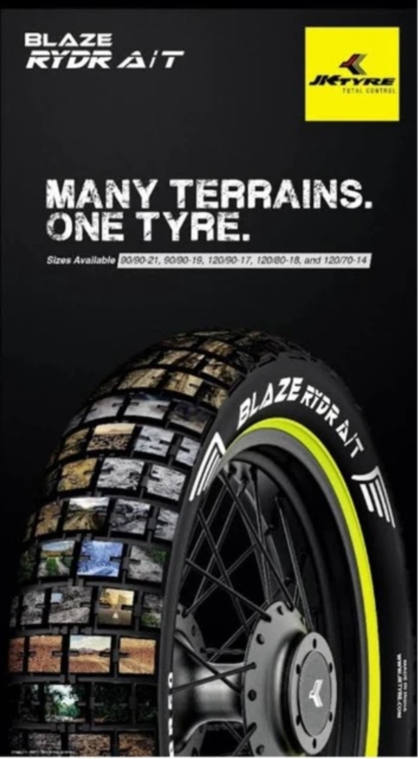 Image of JK TYRE 90 /90-R21 BLAZE A /T TUBE TYPE 90 /90-R21 BLAZE A /T - ALL TERRAIN Front Two Wheeler Tyre