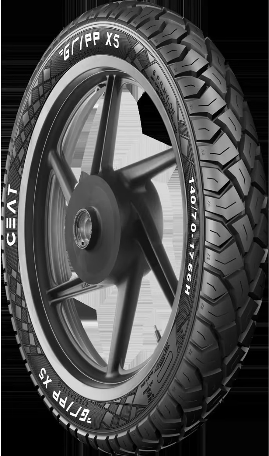 Image of CEAT 140 /70-17 GRIPP X5 TL 66H 140 /70-17 Rear Two Wheeler Tyre