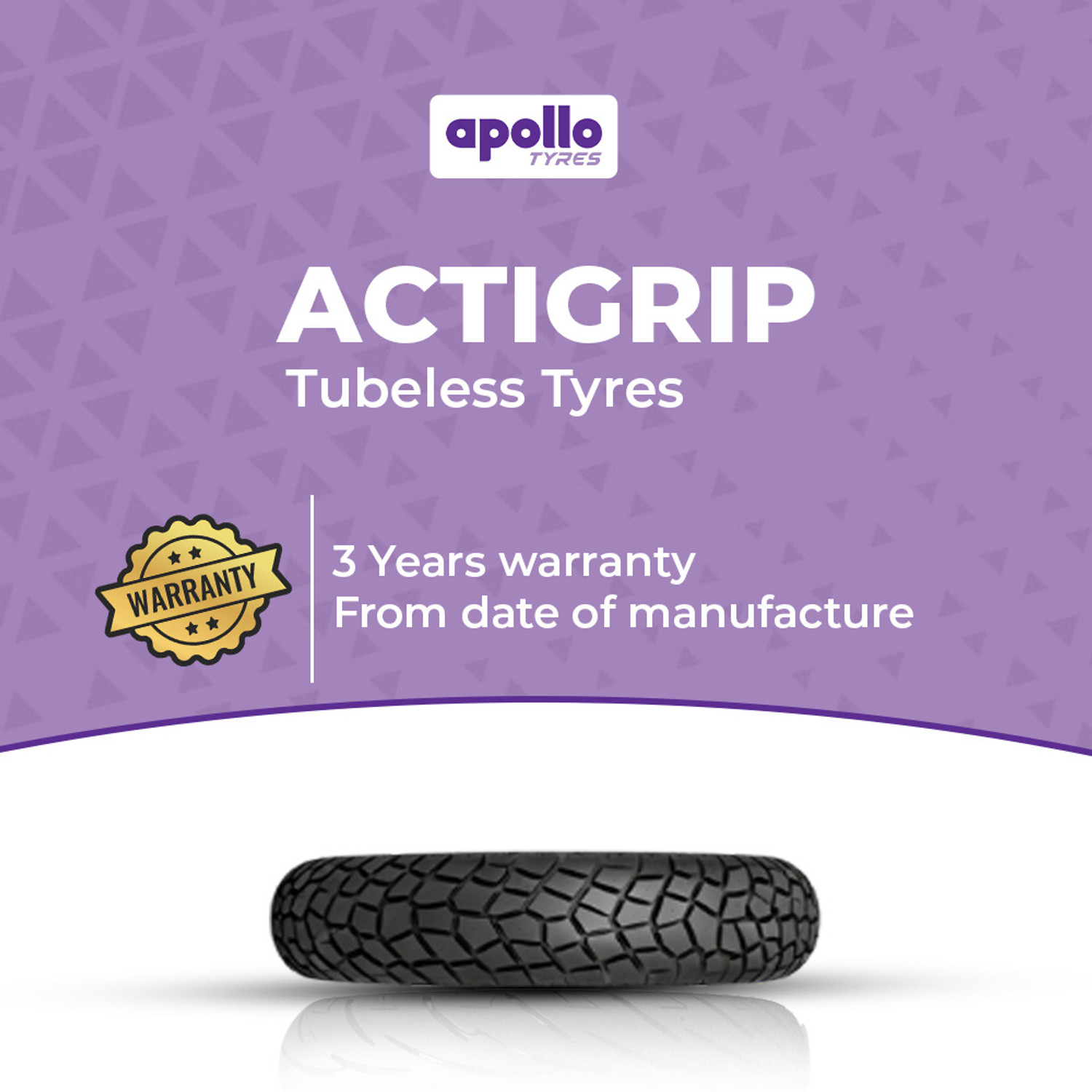 Image of Apollo actiGRIP R1 80 /100 -18 Rear Two Wheeler Tyre