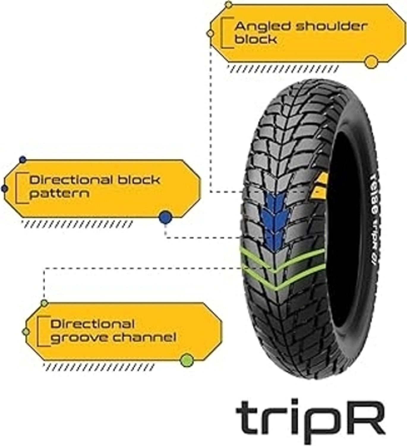 Image of Reise Moto 120 /70-R14 & 120 /70-R14 TRIP COMBO PACK 2 TYRES - FRONT & REAR Front & Rear Two Wheeler Tyre