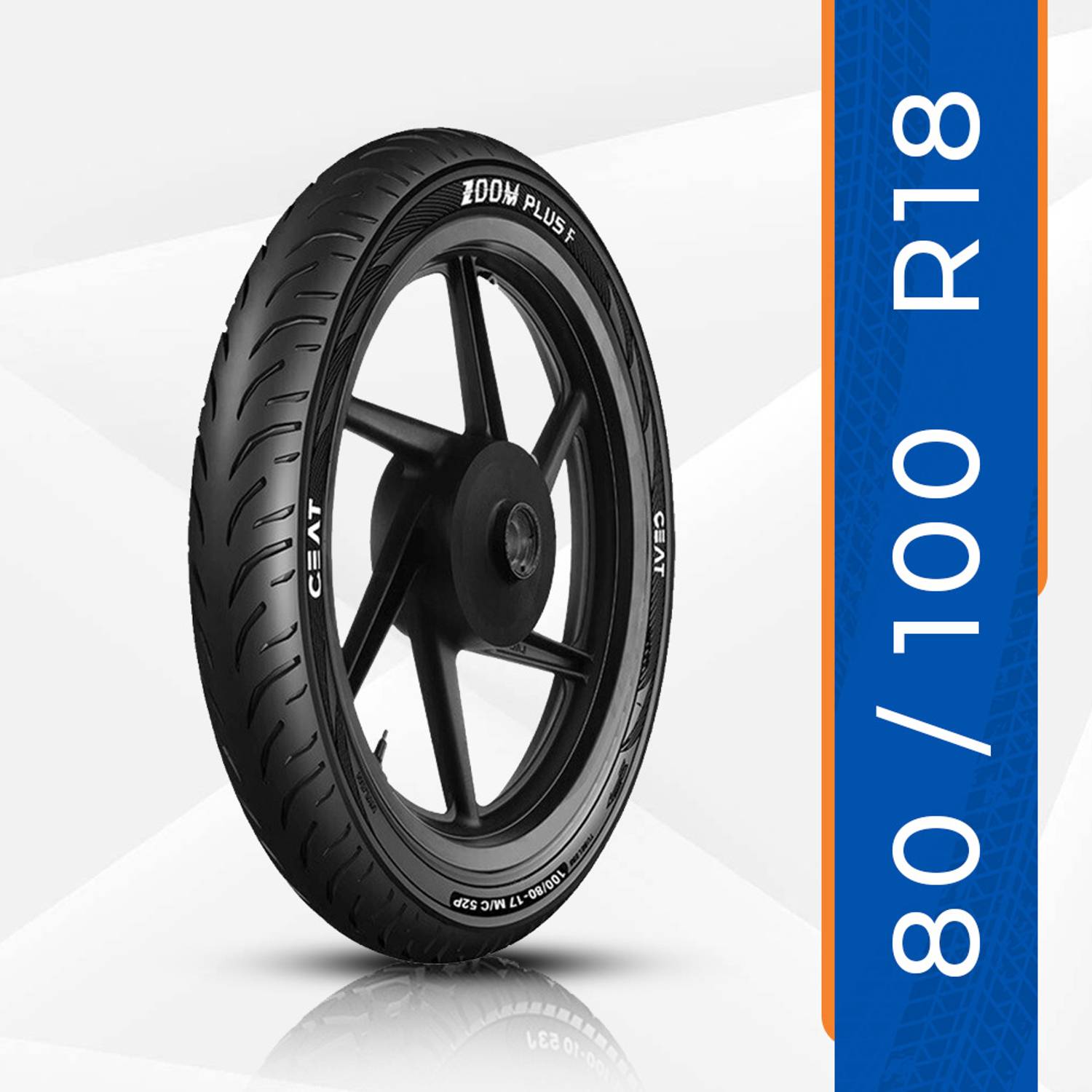 CEAT 80/100-18 SECURA ZOOM+ TUBELESS TYRE FOR TWO WHEELER BIKES 80