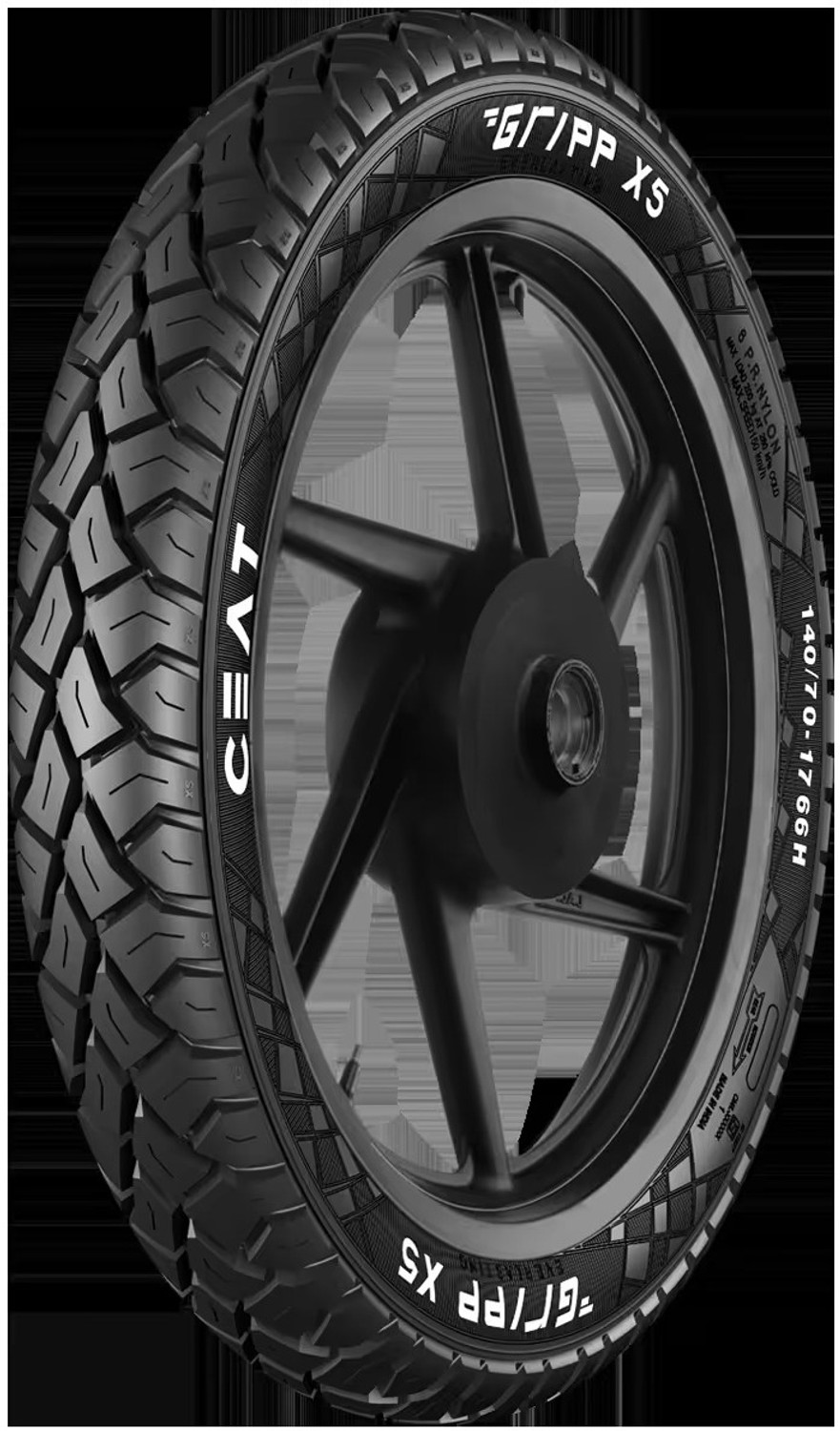 Image of CEAT 140 /70-17 GRIPP X5 TL 66H 140 /70-17 Rear Two Wheeler Tyre