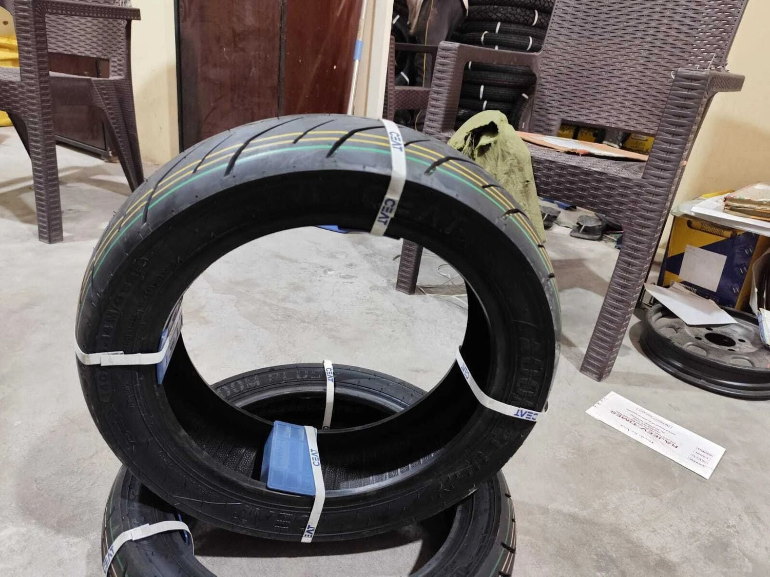 Image of CEAT 140 /70-14 M /C 62-P ZOOM PLUS 140 /70-14 Front & Rear Two Wheeler Tyre
