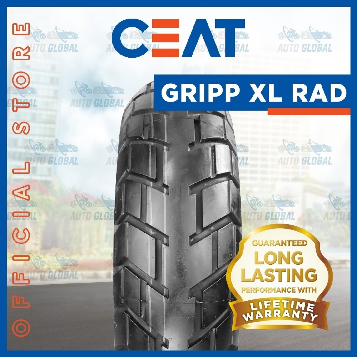 Image of CEAT 160 /60-R17 GRIPP XL RAD 160 /60-R17 ( UPSIZE FOR 150 /60-R17 ) GRIPP XL RAD Rear Two Wheeler Tyre