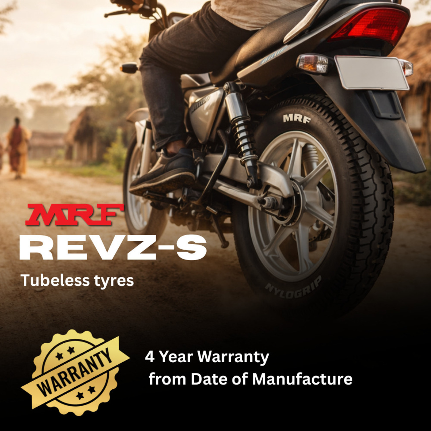 Image of MRF 140 /70R-17 66H REVZ-S 140 /70 R17 Rear Two Wheeler Tyre