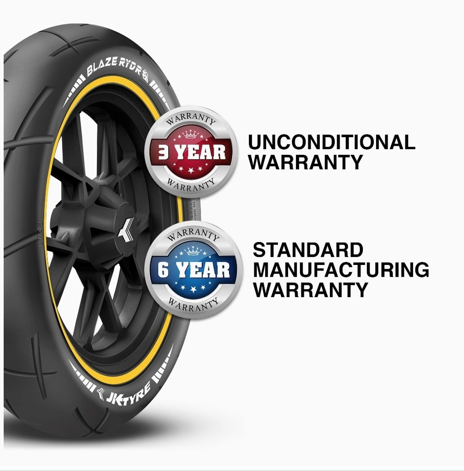 Image of JK TYRE 150 /60-R17 BLAZE BR 43 Rear Two Wheeler Tyre (Racing Slicks, Street, Offroad Knobbies, Dual Sport, Tube Less)