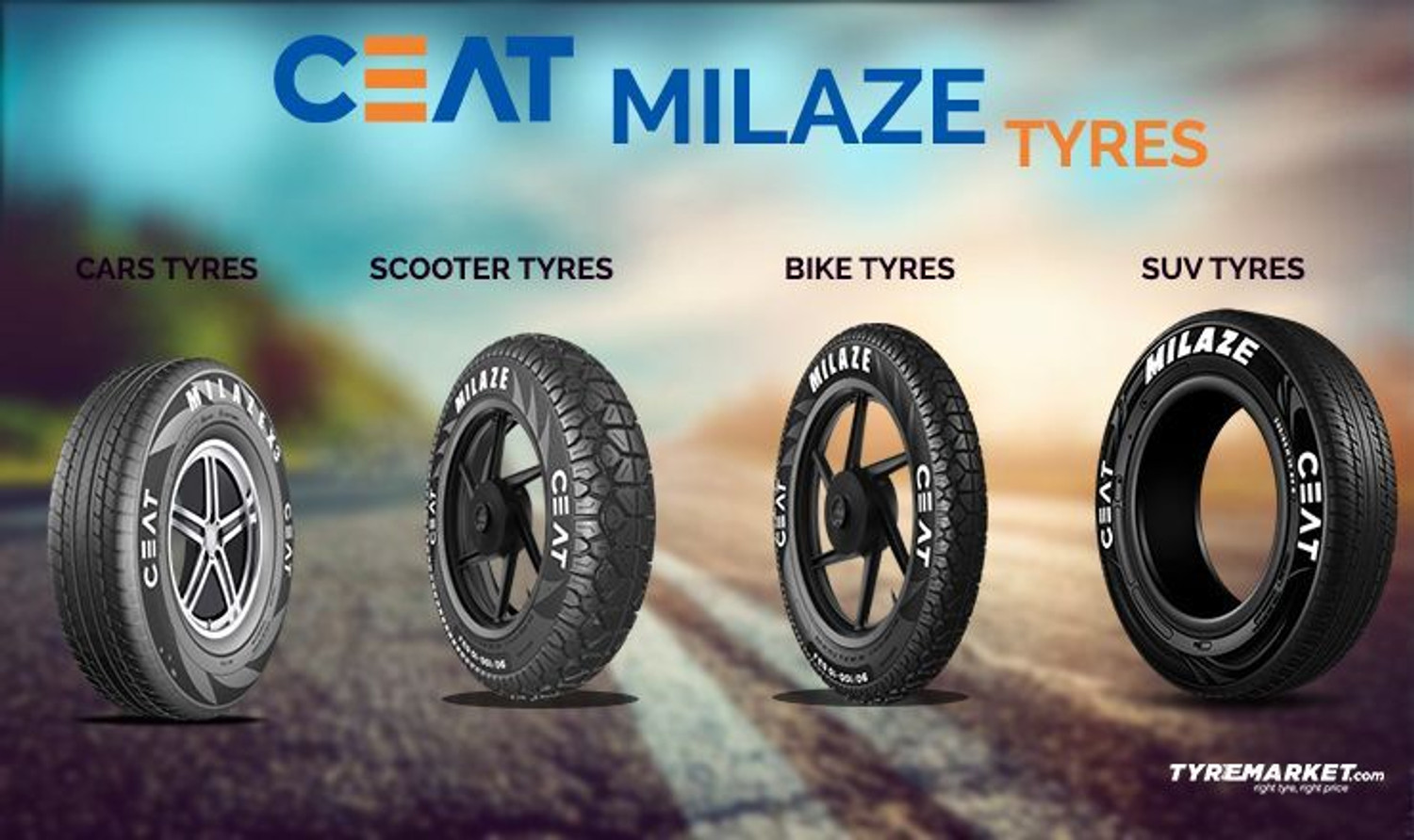 Image of CEAT 2.75-18 SECURA ZOOM + ( TYRE + TUBE) 2.75-18 Rear Two Wheeler Tyre