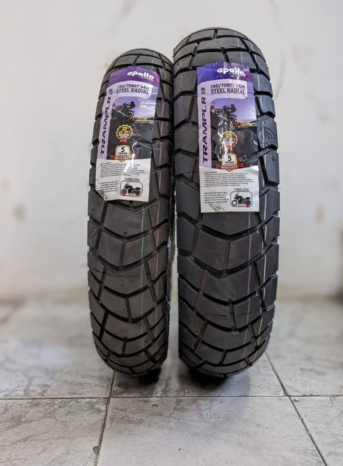 Apollo 110/70-R17 & 140/70-R17 TRAMPLAR XR COMBO PACK 2 TYRES ( FRONT & REAR ) TRAMPLAR XR Front & Rear Two Wheeler Tyre