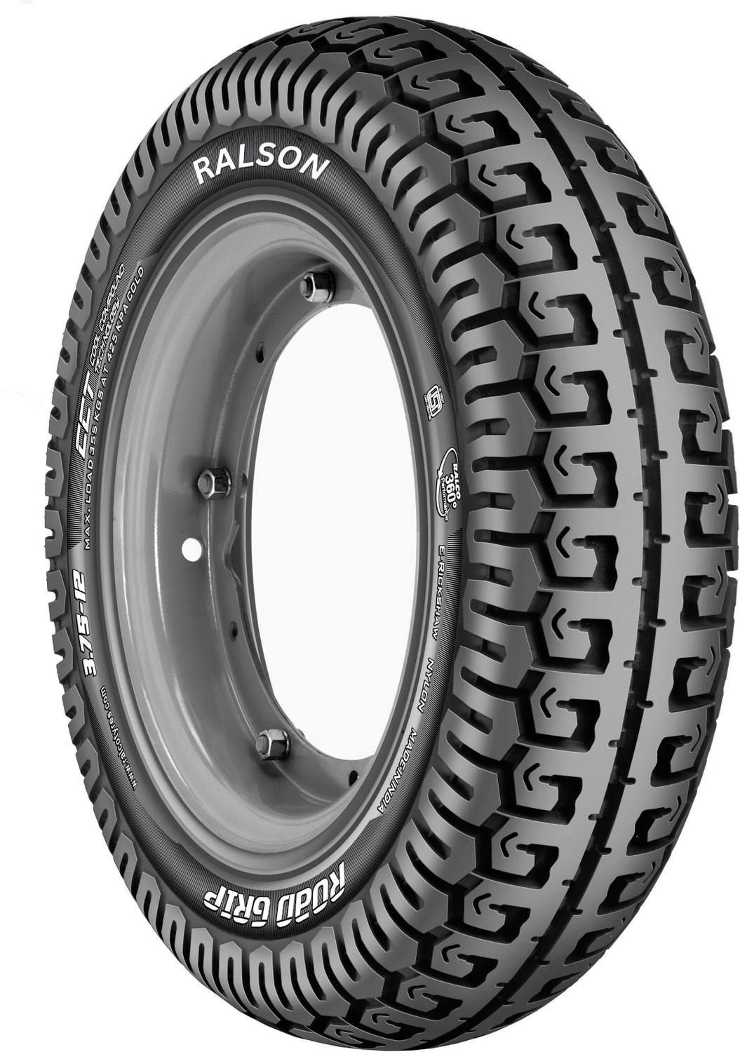 Image of RALSON ROAD GRIP 4PR 3.00-10 Front & Rear Two Wheeler Tyre