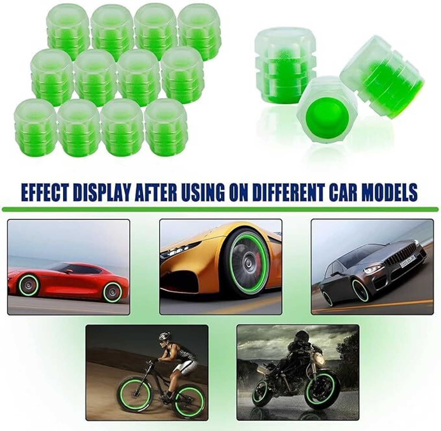 Image of MJM GOOD CONNECTIONS Plastic Tyre Valve Cap for Car, Bike (Cylinder)