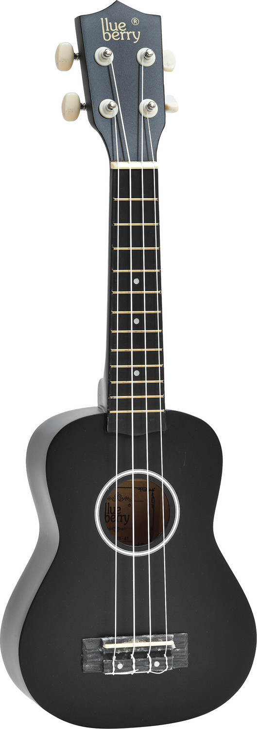 Image of BLUEBERRY UK-41-Black Soprano (21 Inch) Body Spruce and Mahogany Soprano Ukulele