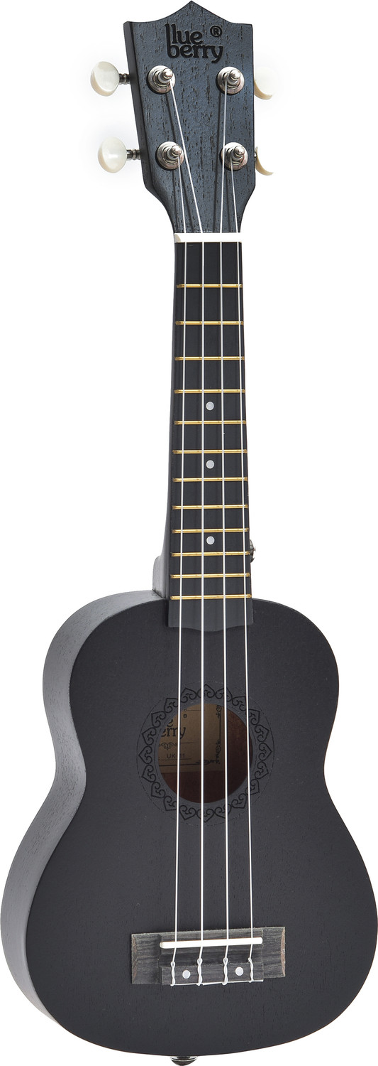 Image of BLUEBERRY UK-11 Black Soprano (21 Inch) Body Sapele and Mahogany Soprano Ukulele