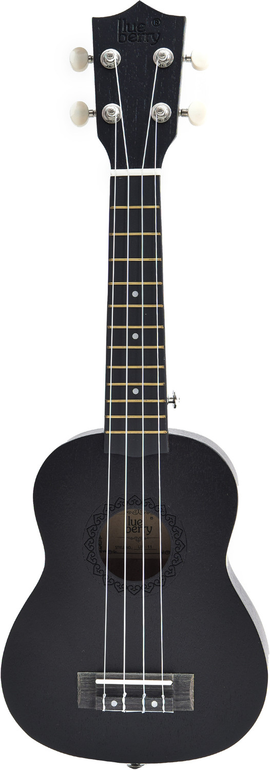 Image of BLUEBERRY UK-11 Black Soprano (21 Inch) Body Sapele and Mahogany Soprano Ukulele