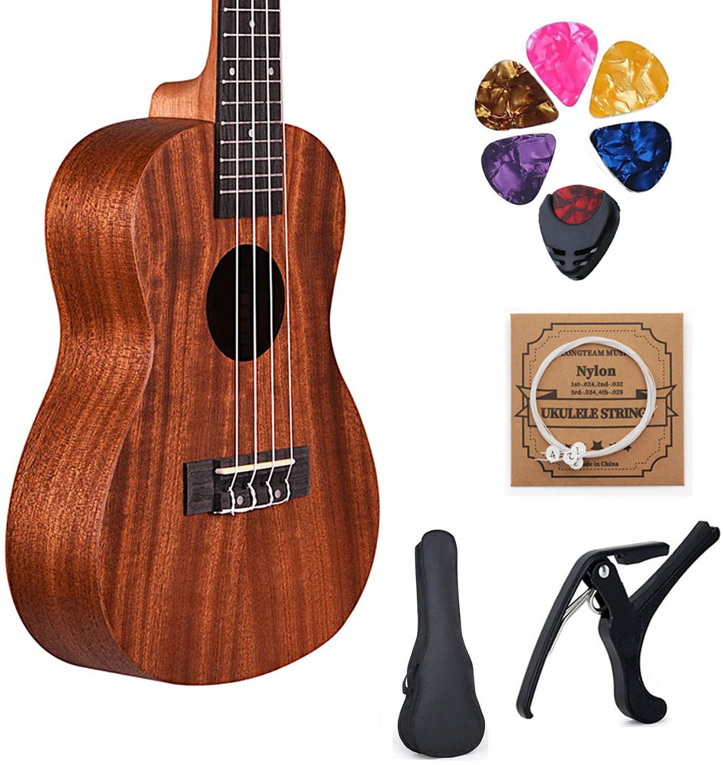 Image of AMG Music Professional 26inch Tenor Ukulele Mahogany Wood Ukulele Combo Tenor Ukulele