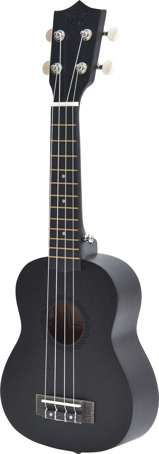 Image of BLUEBERRY UK-11 Black Soprano (21 Inch) Body Sapele and Mahogany Soprano Ukulele