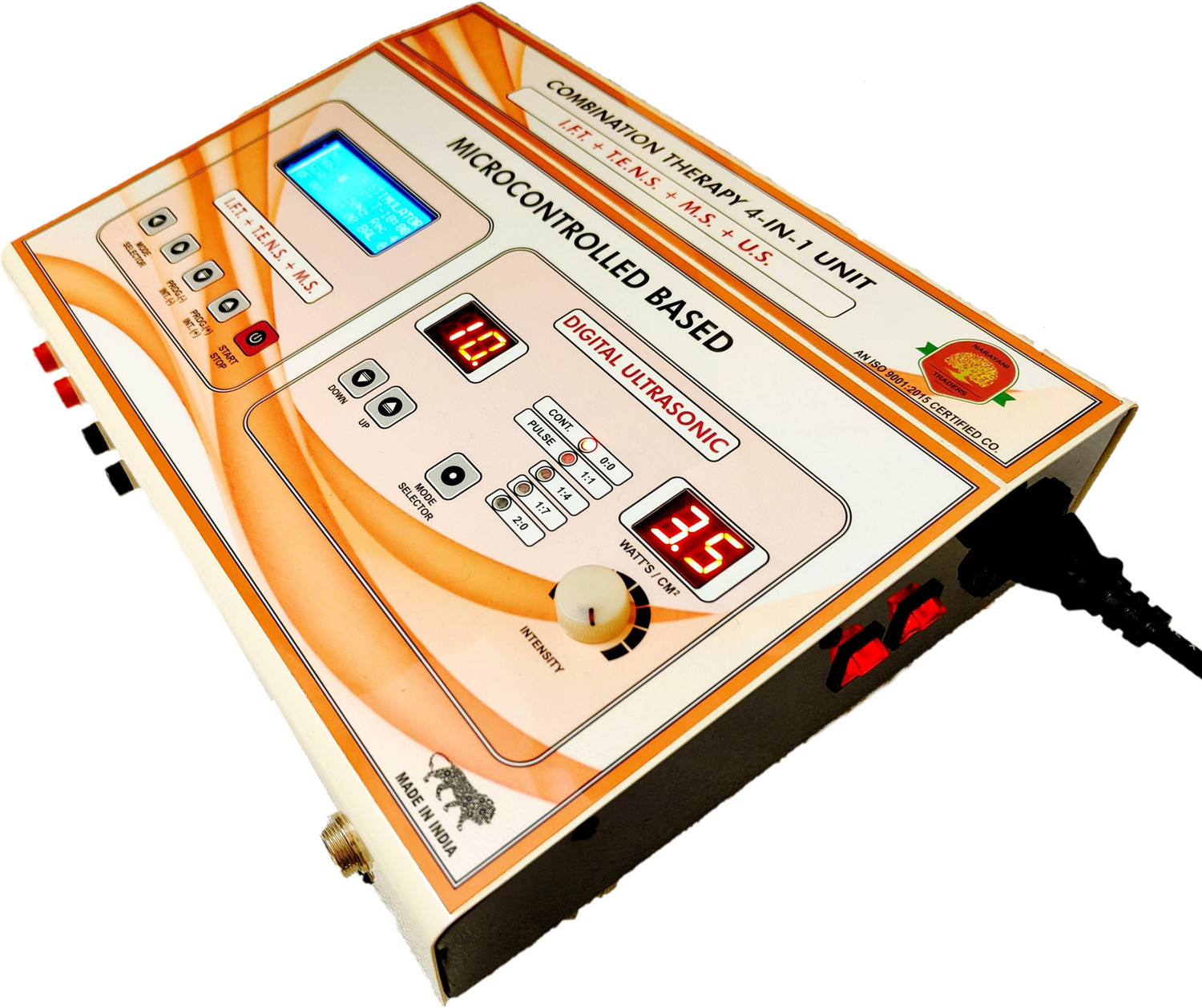 Image of NARAYANI TRADERS 4 In 1 Combo 125 Programs IFT+MS+TENS+US Machine Physiotherapy Equipments Ultrasound Machine
