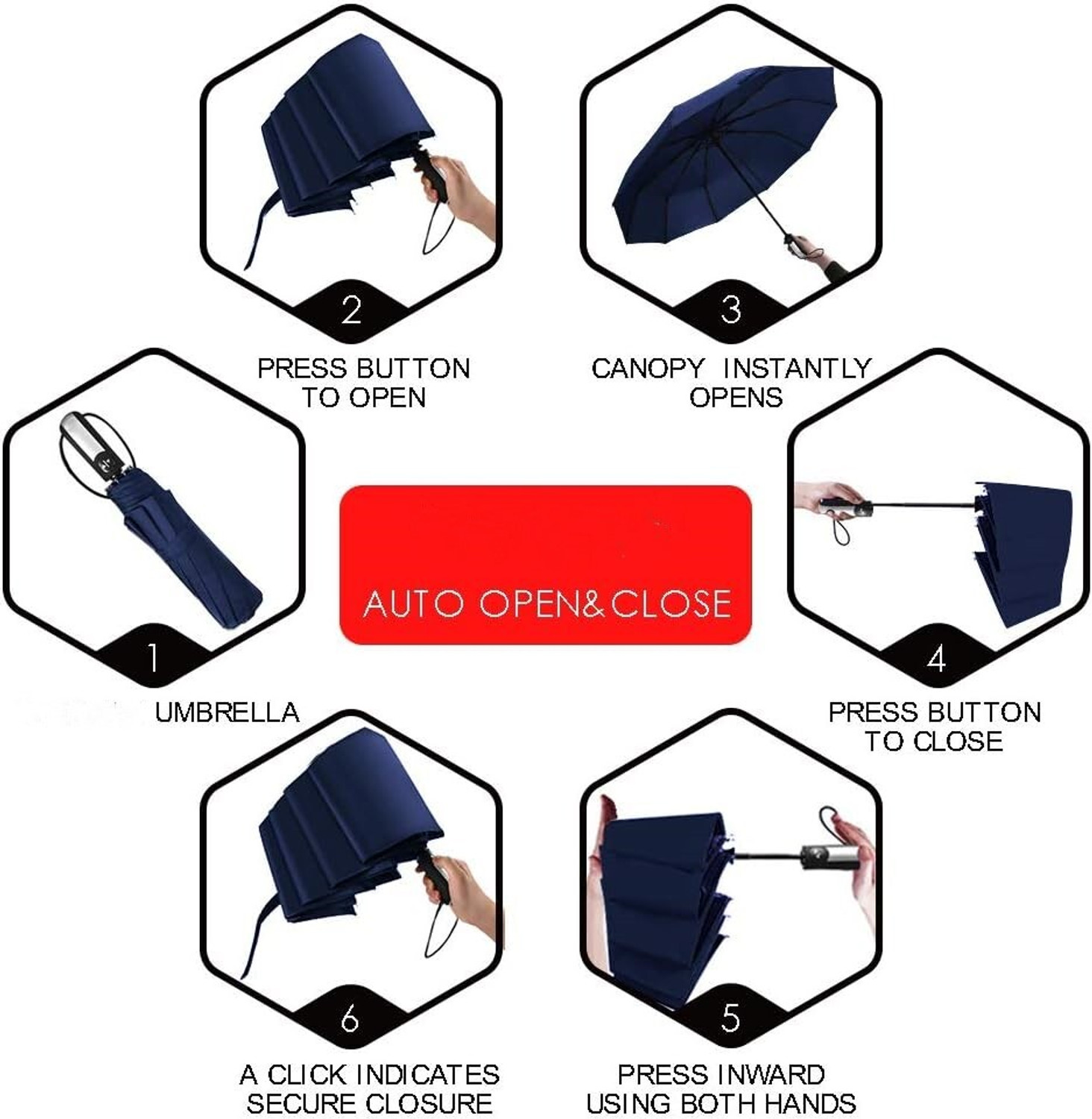 Image of Care 4 Auto Open /Close 10 Ribs,Windproof, Lightweight Umbrella Umbrella