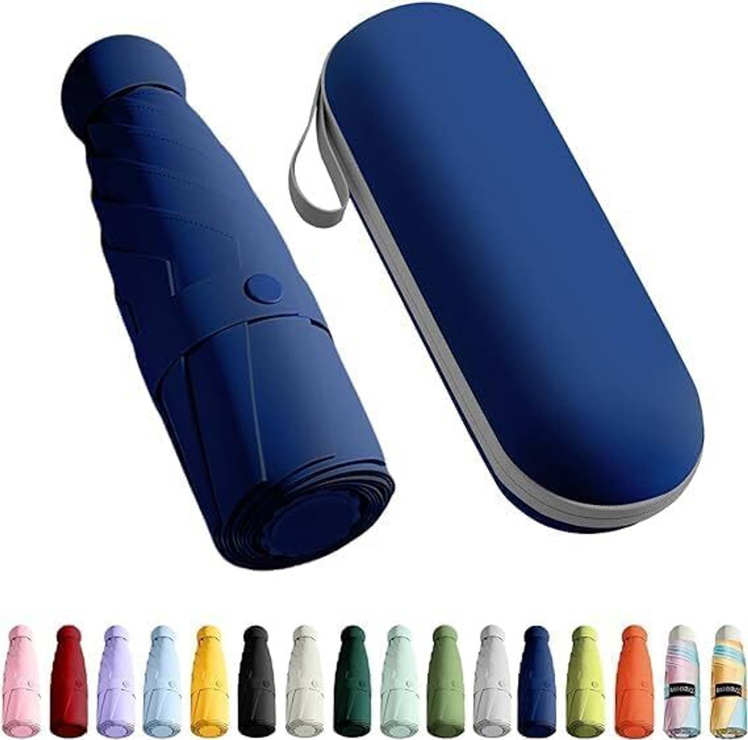 PRINERI Compact Waterproof Capsule Umbrella with Case & UV Protection Umbrella
