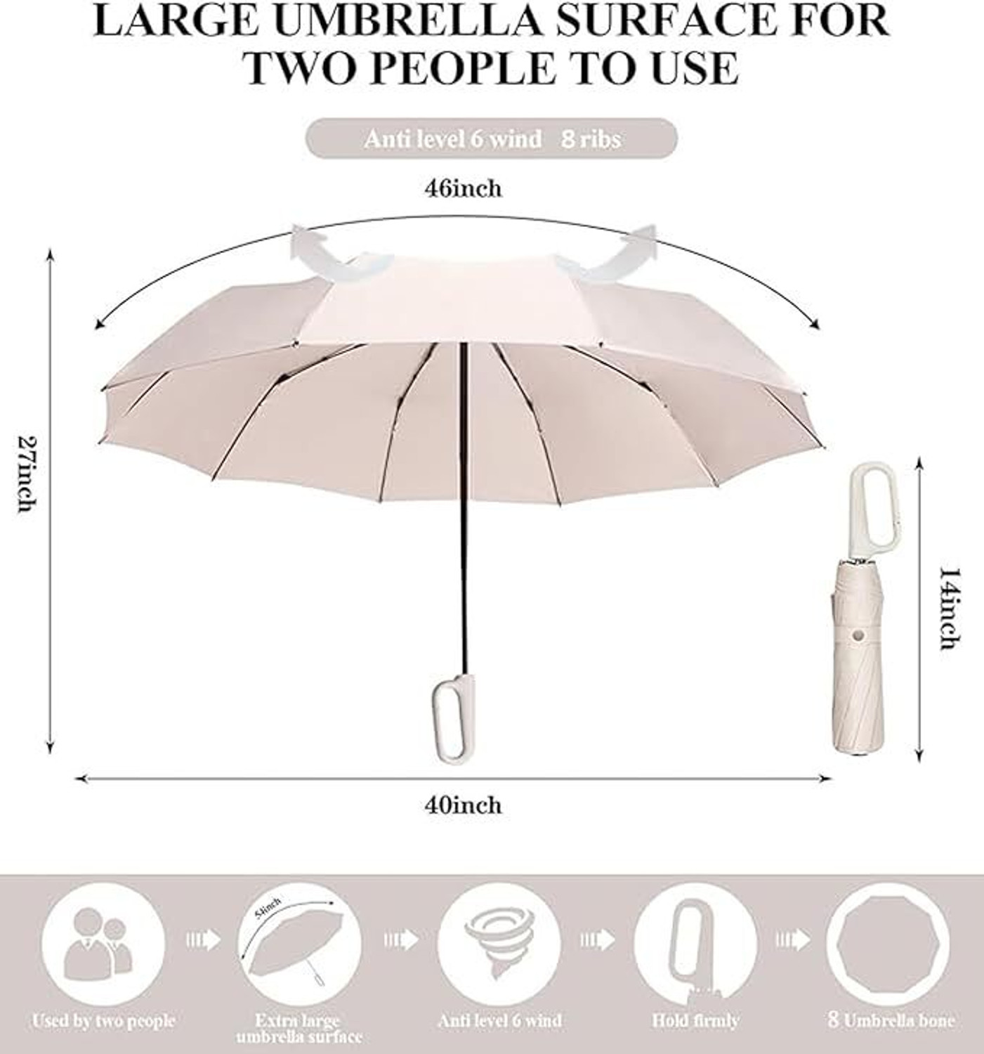 Image of Bravo Bells 3 Fold Auto Open & Close Windproof Ultra-Light UV Rain Protection travel Umbrella