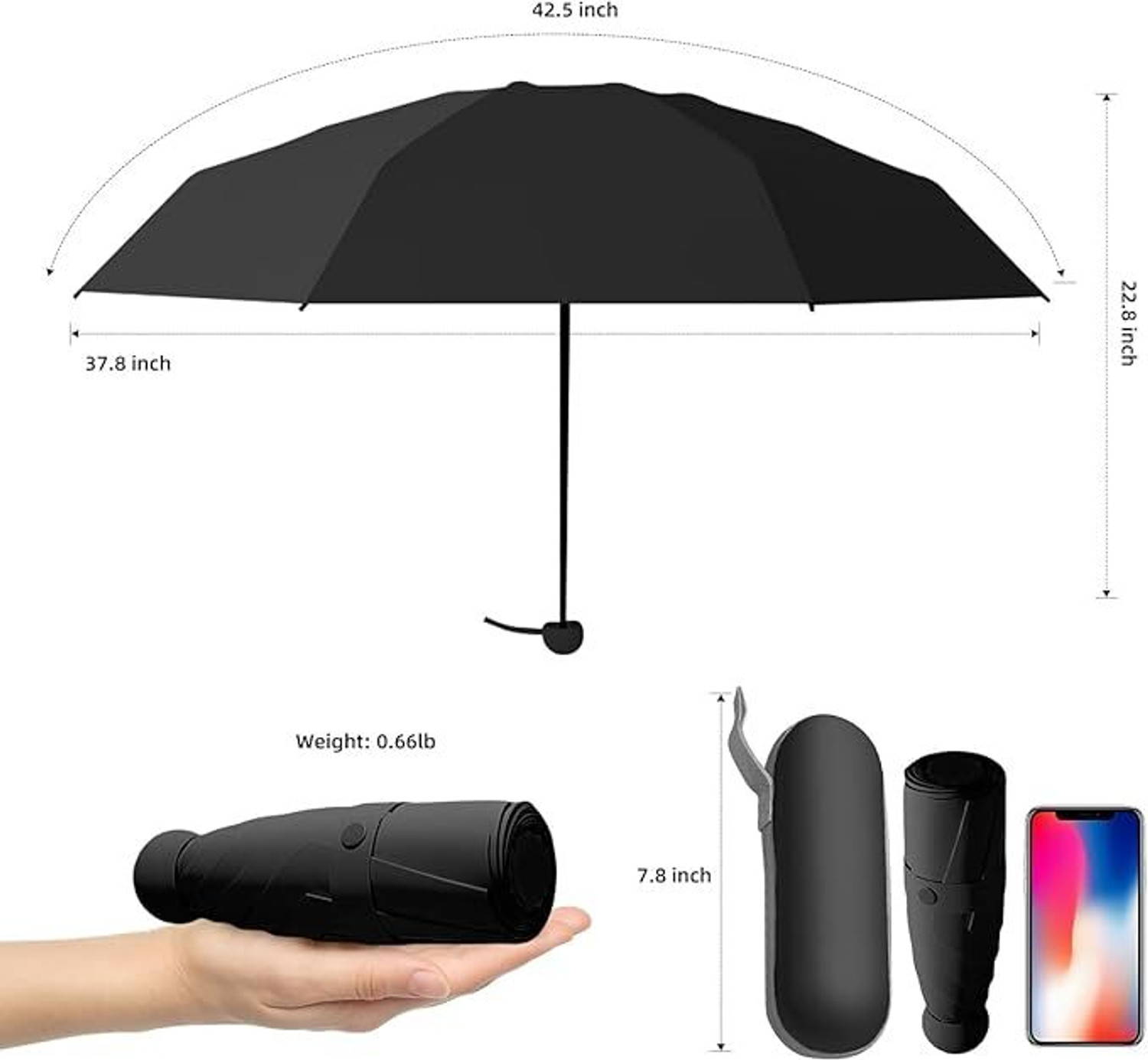 Image of Tazomi 3-Fold Design,Large Size,Ideal for Rain & Summer Use Umbrella