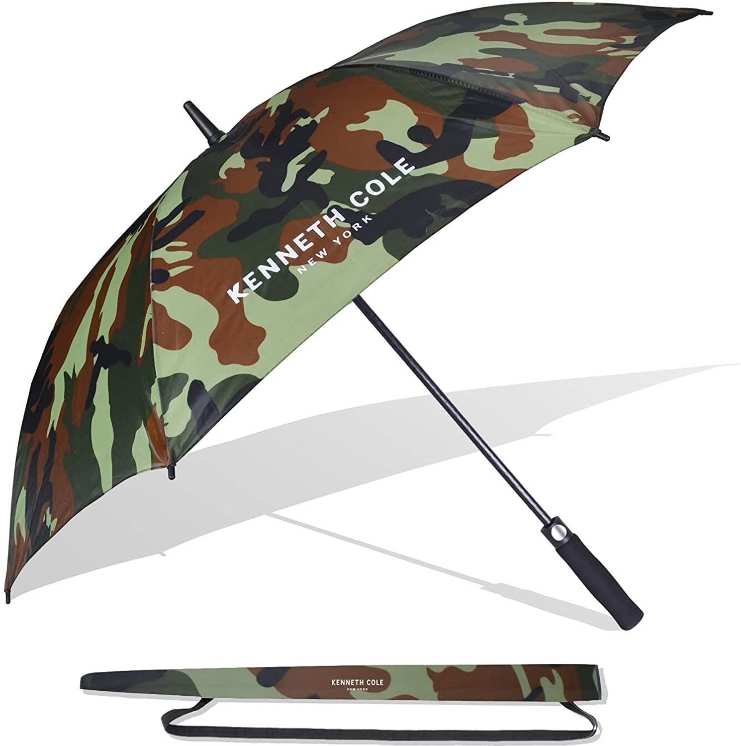 Kenneth Cole Umbrella 23.5" Men/Women UV Protection Monsoon/Rainy & Sun Umbrella with Travel Sleeve/Cover – Camouflage Umbrella