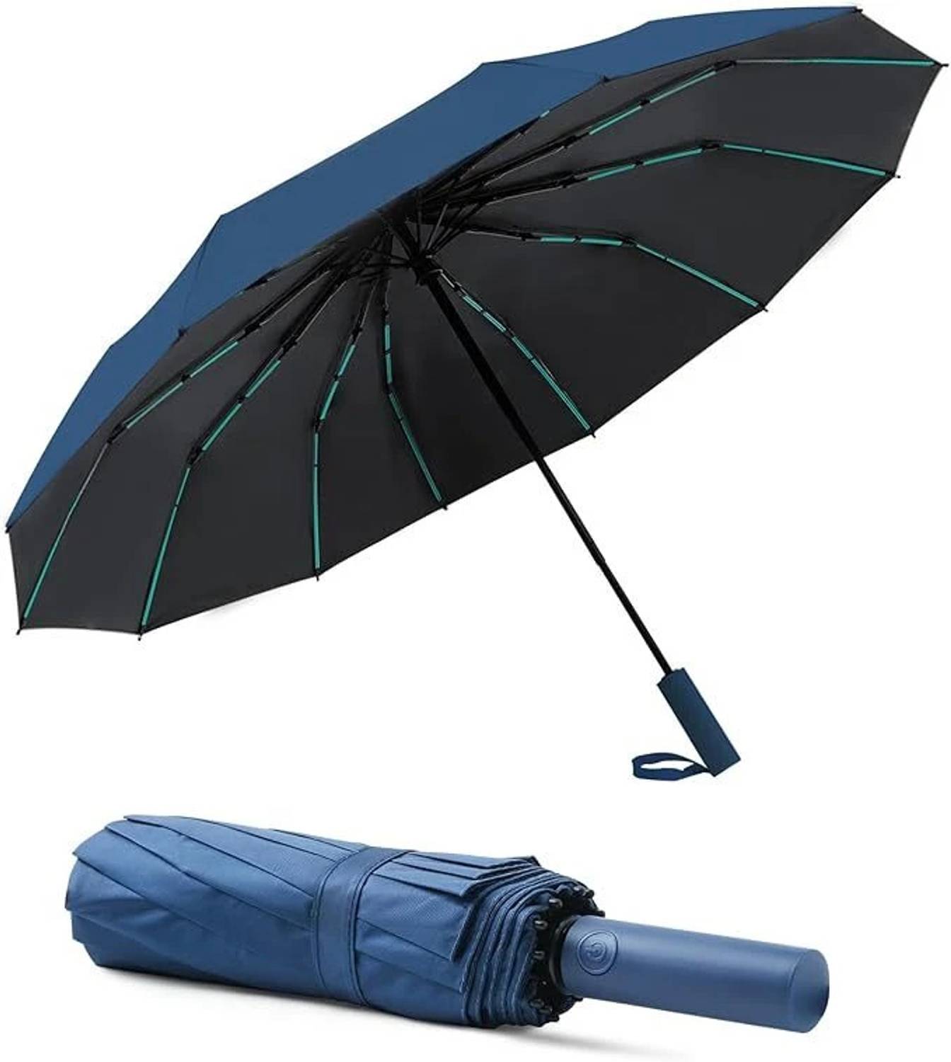 SK RAYAN Large Auto open-close Folding Umbrella for Women Men, Travel, Triple-Ribs - Umbrella