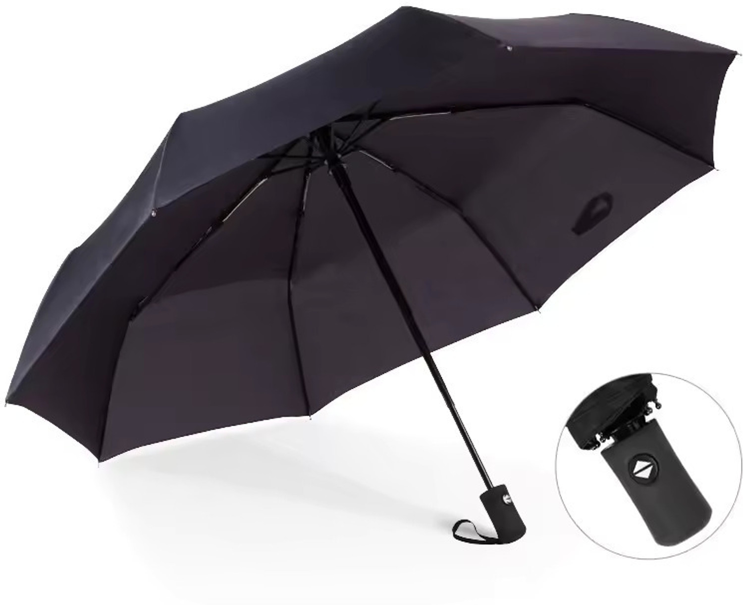 Image of EVACO 3-Fold Umbrella Windproof,Compact & Easy Auto Open / Close Umbrella (Black) Umbrella