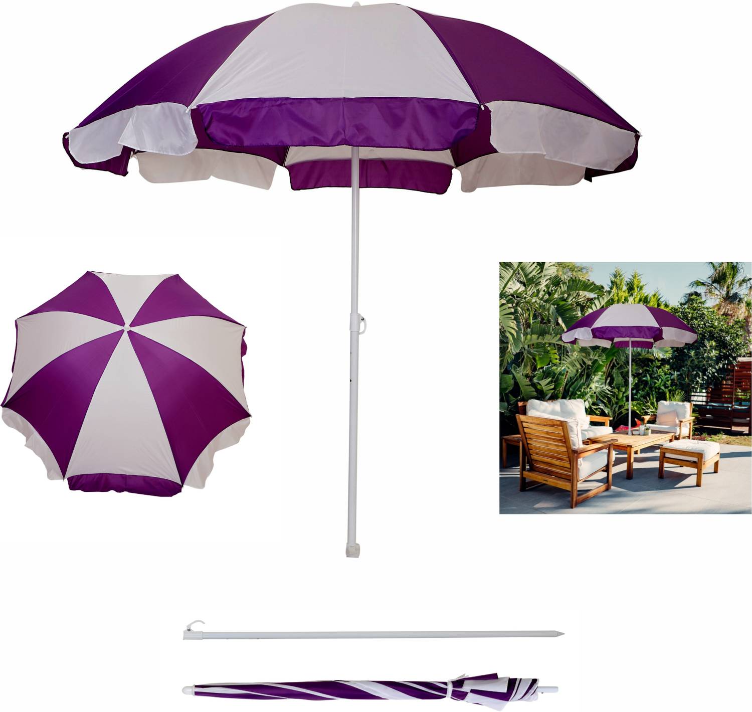 BLUEBUDS 42IN/7FT Outdoor Garden Big Size Umbrella Without Stand For Shop Hotels Umbrella