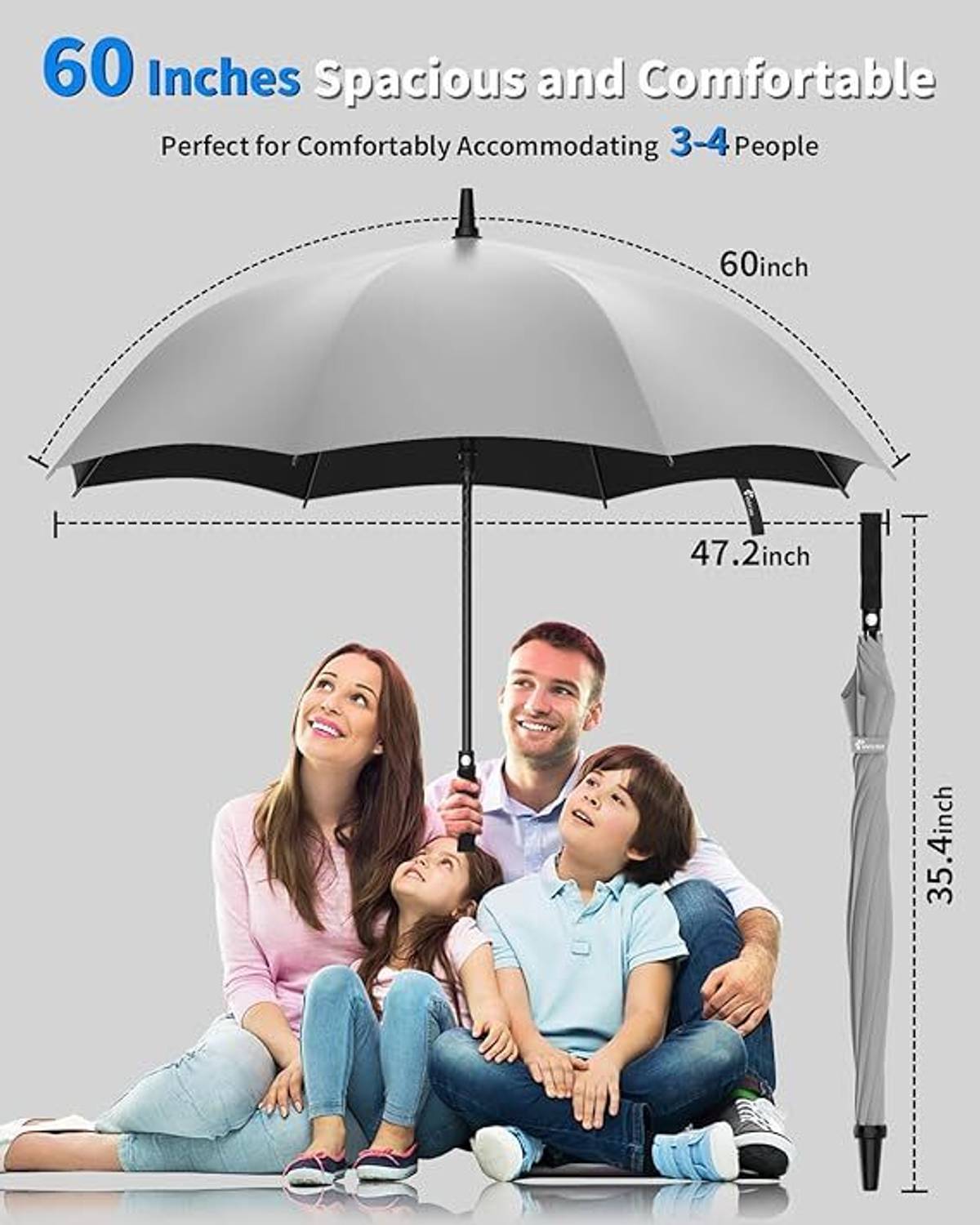 harimart Large Umbrella with Reflective Stripe for Women and Family Umbrella